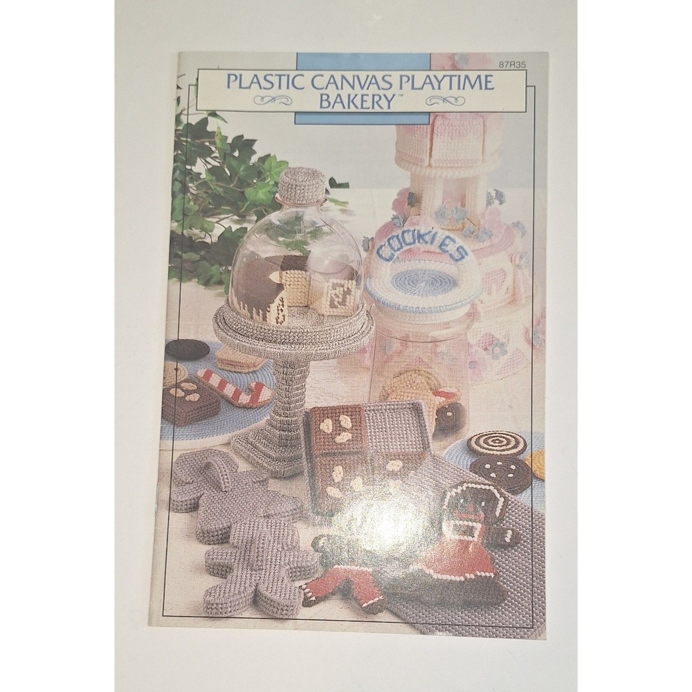Vintage 1989 Annies Attic Plastic Canvas Playtime Bakery Pattern Booklet 87R35
